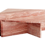 MAIE - bespoke travertine marble coffee table red
