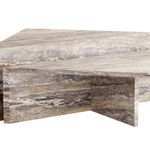 MAIE - bespoke travertine marble coffee table brown