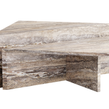 MAIE - bespoke travertine marble coffee table brown