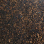Espresso cork with rich brown and black tones, a tactile, densely textured surface and a satin finish.