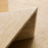 Close-up of Travertino Classico CC showing soft beige veining, natural pores and tonal variation.